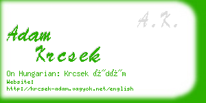 adam krcsek business card